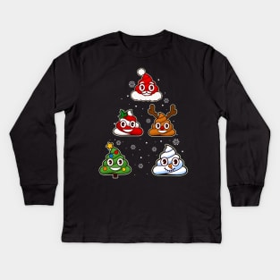 Cute Poop Christmas Kids Long Sleeve T-Shirt